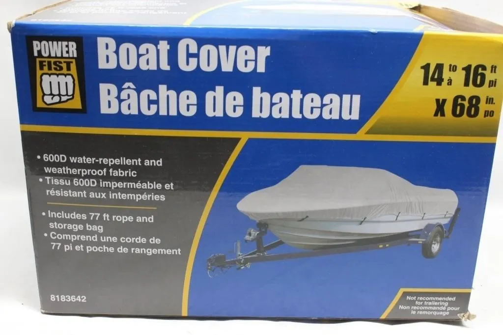 Power Fist Boat Cover 14-16ft & Vintage Bicycle