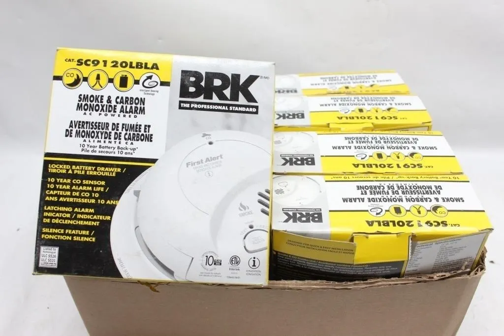 Lot of BRK SC9120LBLA Smoke & CO Alarms