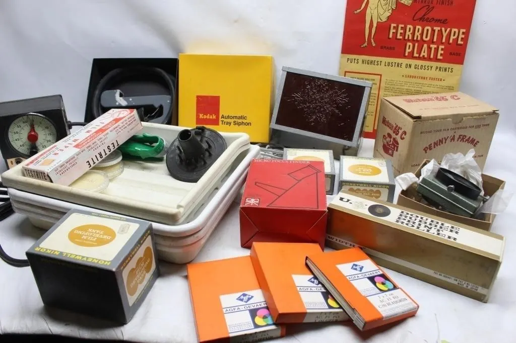 Vintage Darkroom Photo Processing Supplies Lot
