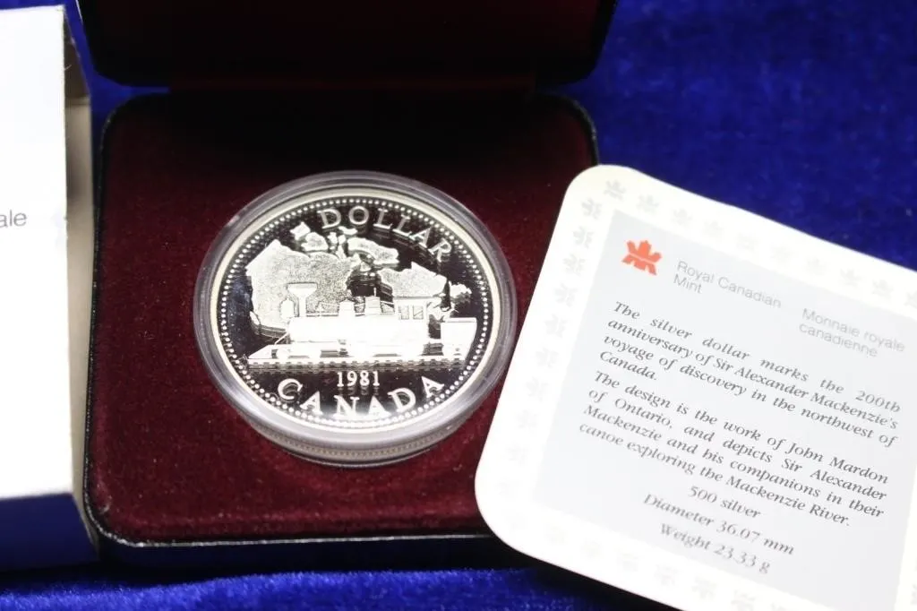 1981 Canada Silver Dollar Proof - Mackenzie Voyage