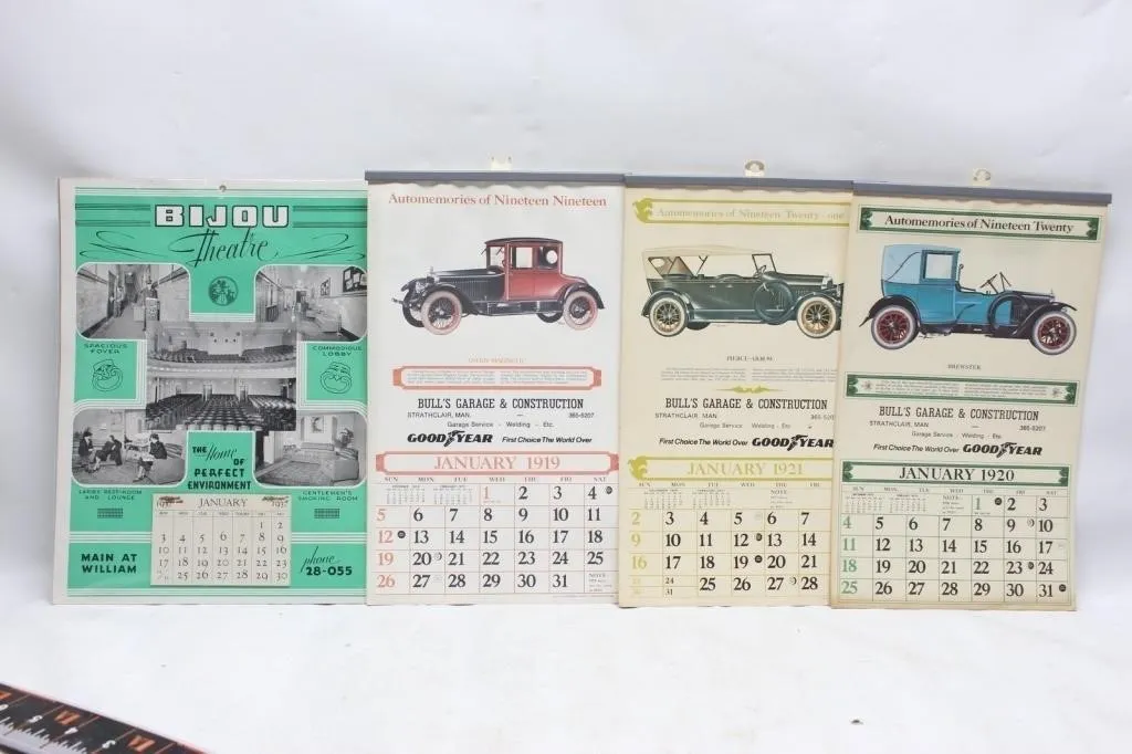 Vintage Automemories Calendars & Bijou Theatre