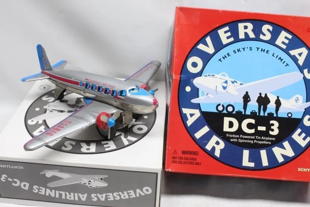 Schylling Overseas Air Lines DC-3 Tin Friction