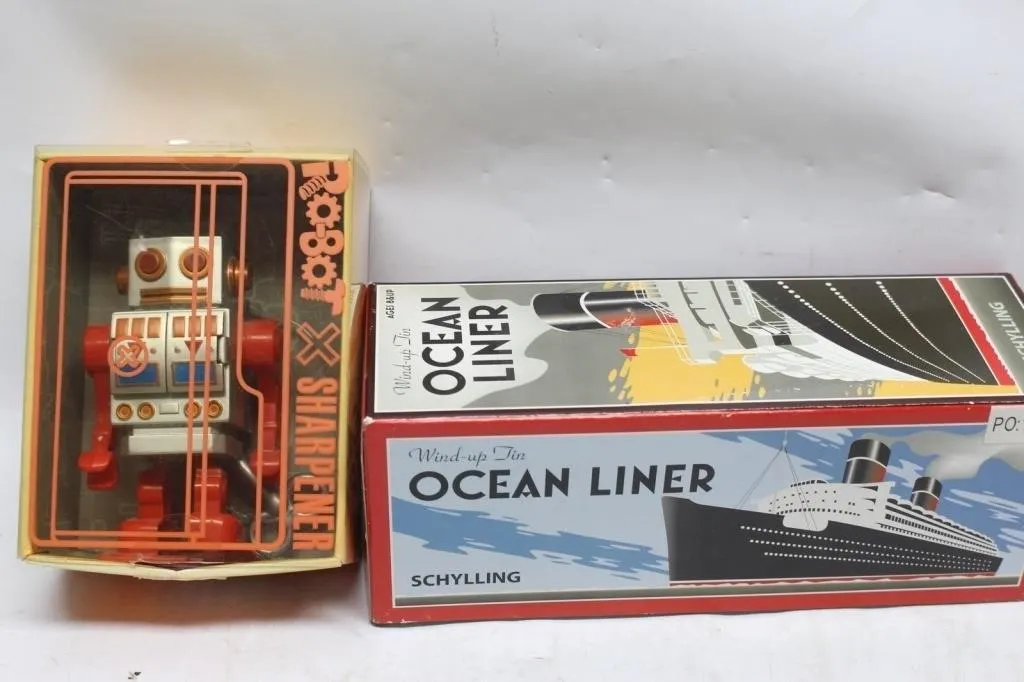 Robot Sharpener & Schylling Wind-Up Tin Ocean