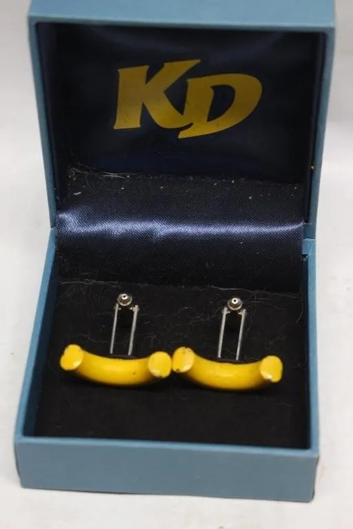 Yellow Banana Cufflinks in KD Box