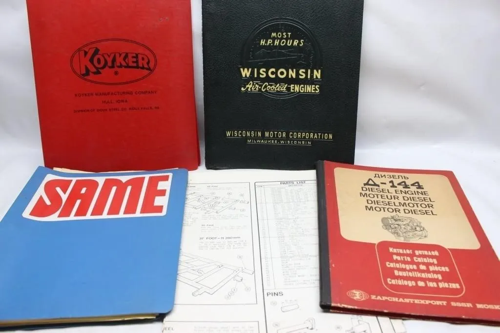 Vintage Tractor & Engine Parts Manuals Lot