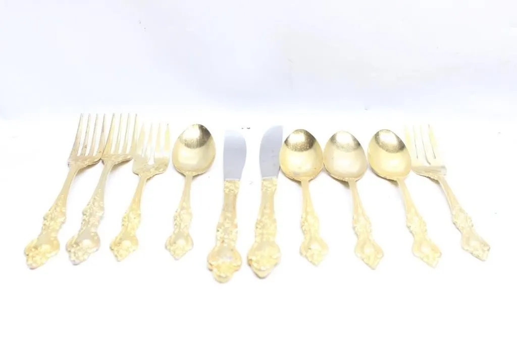 Gold-tone flatware set