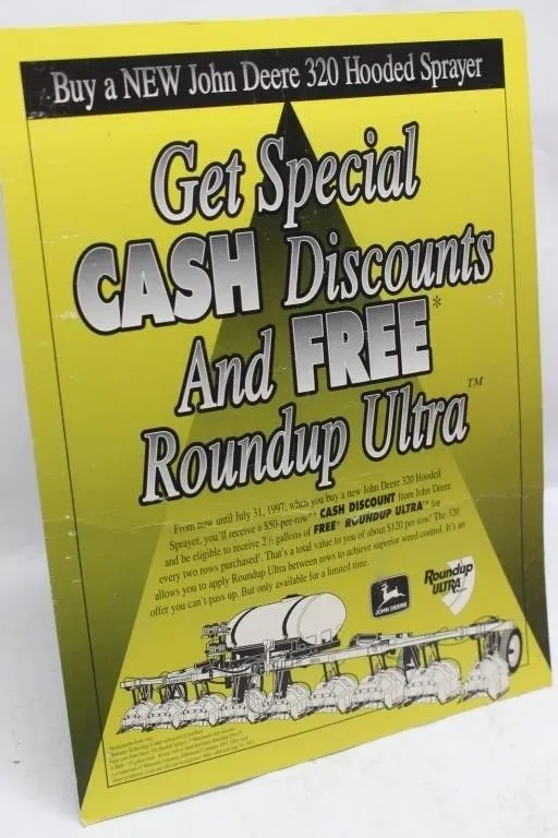 John Deere 320 Sprayer Roundup Ultra Sign