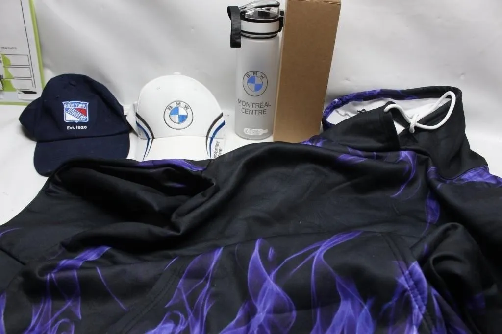 NY Rangers & BMW Caps, Bottle, Hoodie Lot