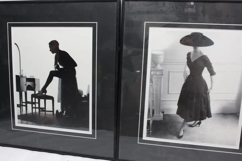 Two Framed B&W Fashion Photographs