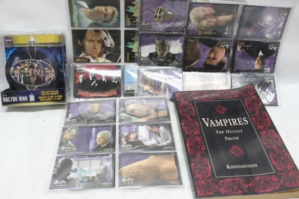 Buffy Trading Cards, Doctor Who Ornament &