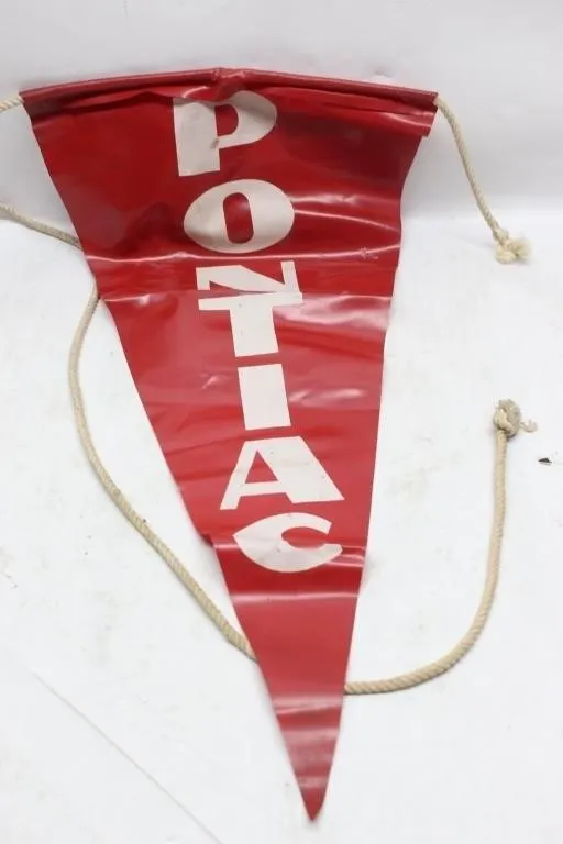 Vintage Pontiac Vinyl Pennant Flag