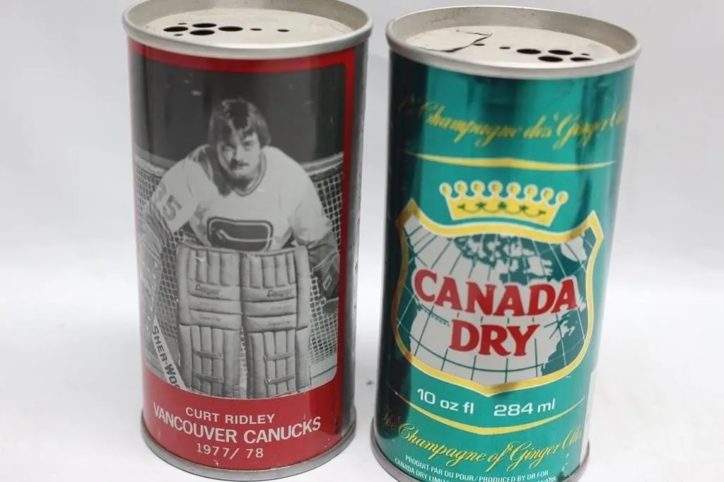 Vancouver Canucks Canada Dry Cans, Ridley &