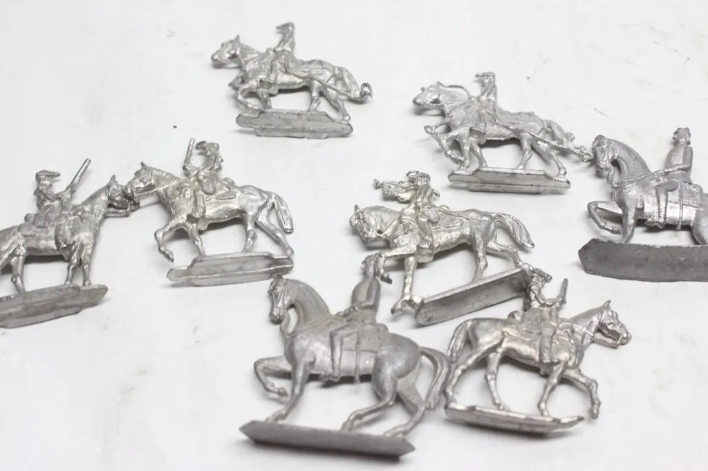 Pewter Cavalry Figurines on Horseback (10)