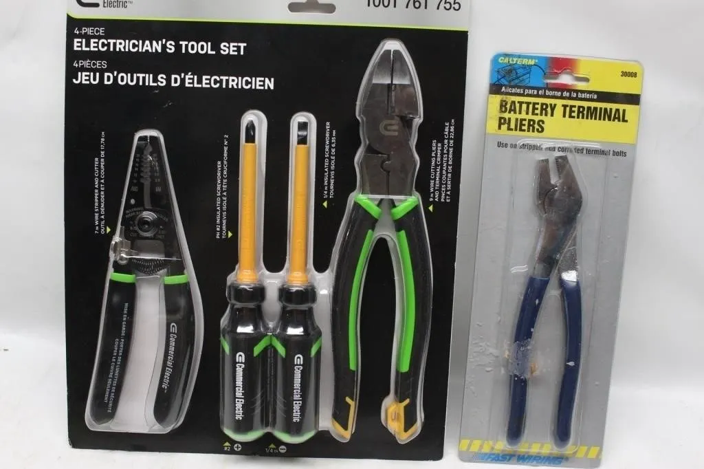 Electrician's Tool Set & Battery Terminal Pliers