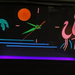 Neon-Style Tropical Flamingo Light-Up Clock