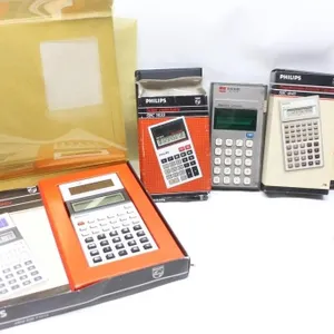 Vintage Philips & Sharp Calculator Lot with Boxes
