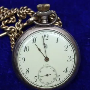 Gold Filled Pocket Watch with Chain, 17 Jewels