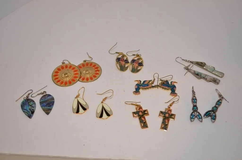 Vintage and artisan-style costume earrings