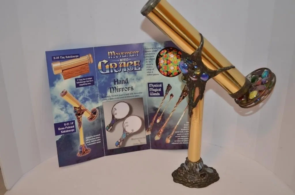 Vintage Handcrafted brass pedestal kaleidoscope