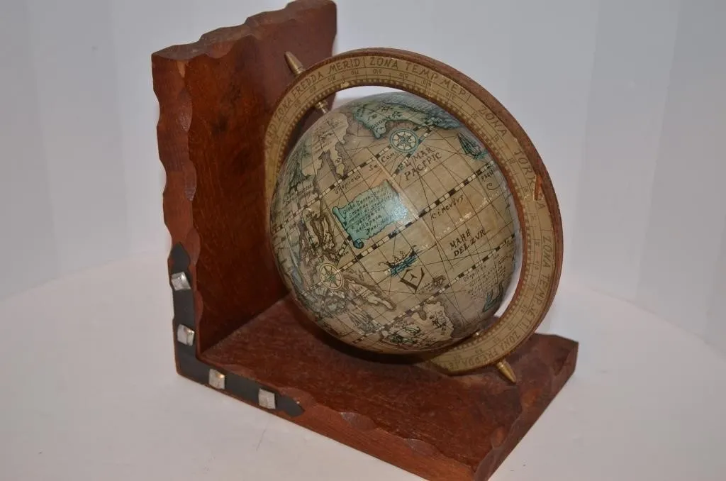 Old Vintage 1960s OLD WORLD Map WORLD GLOBE SHIP