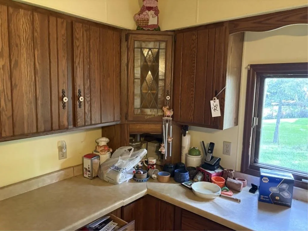 Corner of Kitchen. Contents. Glasses, D�cor etc