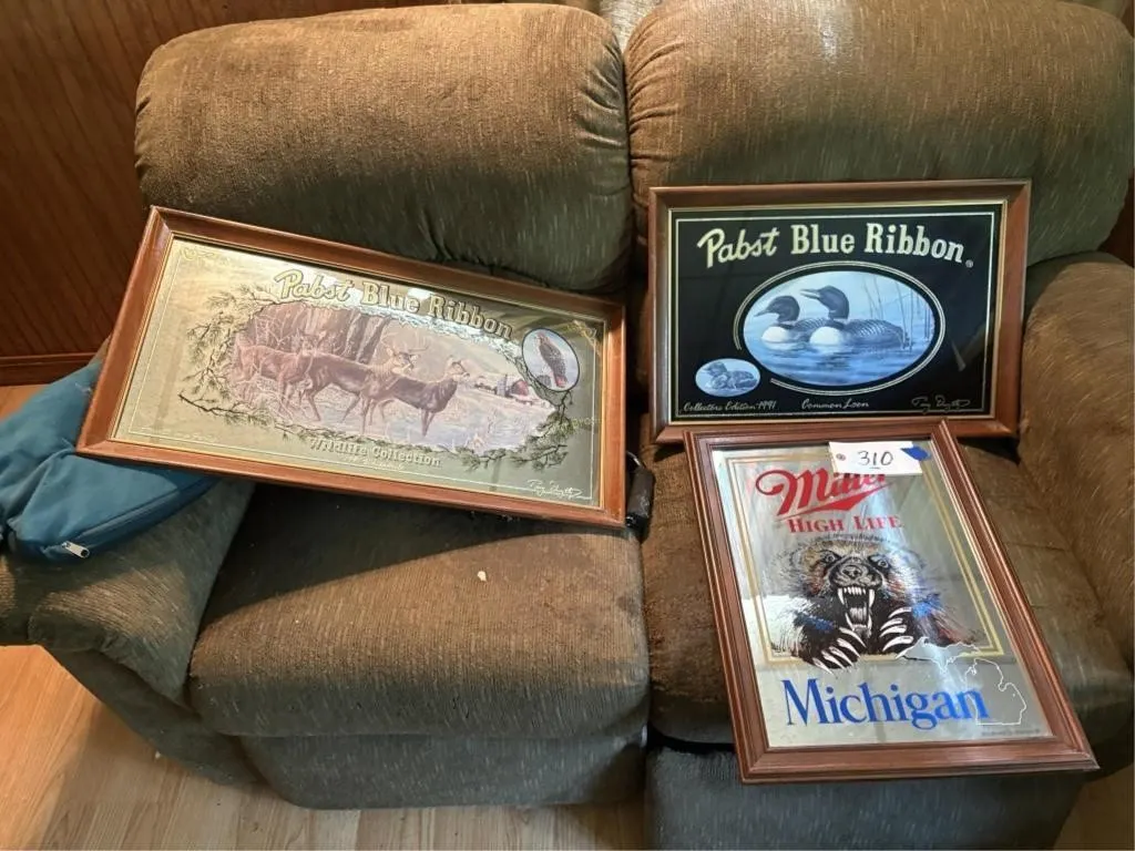 Miller Michigan & Pabst Blue Ribbon Mirrors