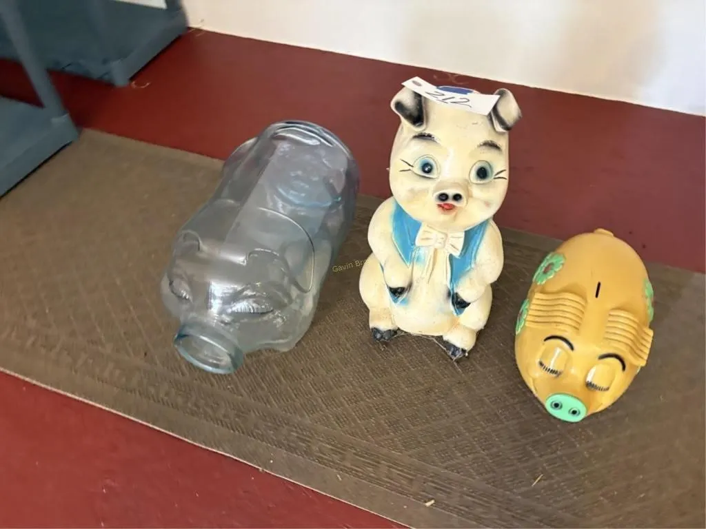 Glass Pig Jar & other Piggy Banks