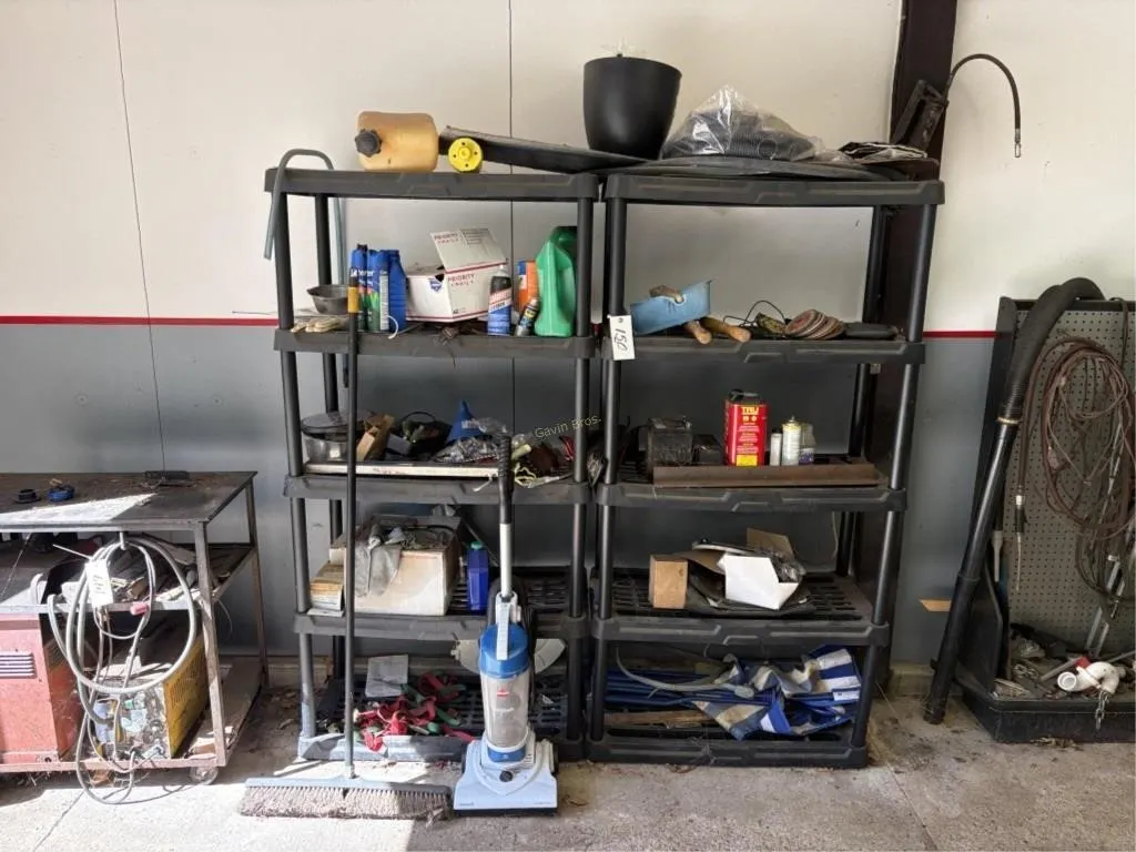(2) Plastic Shelving w/contents