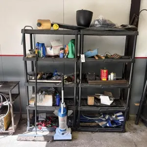 (2) Plastic Shelving w/contents