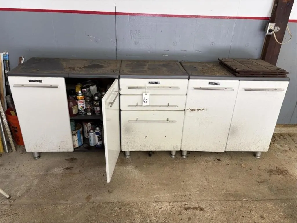 Cabinets w/contents. Paint, Supplies, Hardware