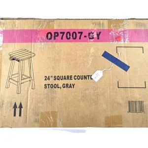24" Plastic Gray Outdoor Counter Height Bar Stool