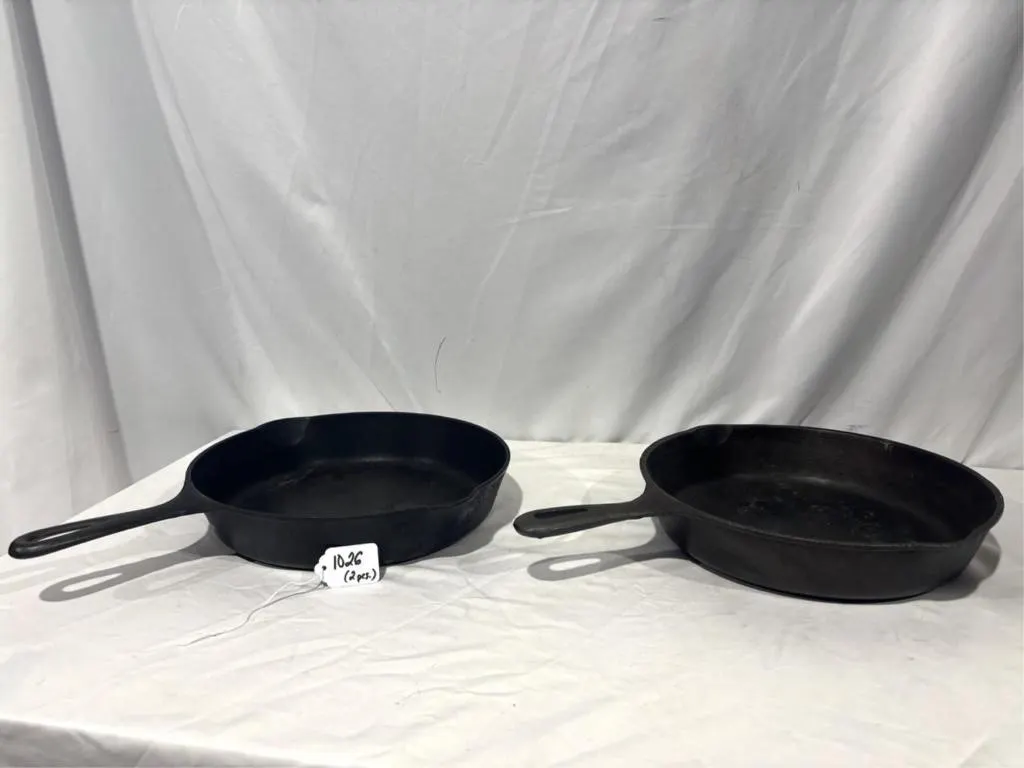 2 cast iron pans (1 Griswold #8 & the other no