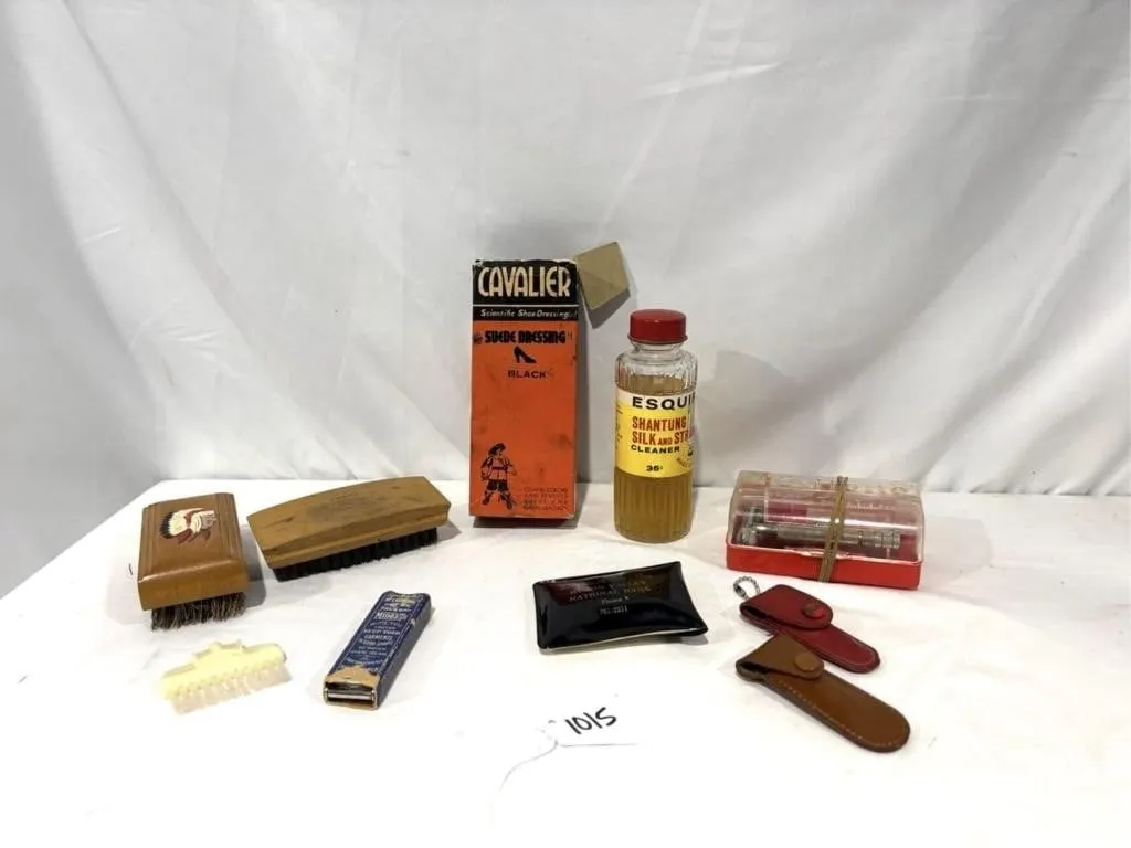 Vintage grooming items, Gillette, Cavalier suede