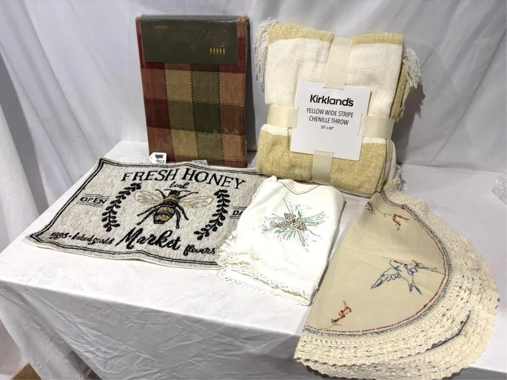 Blanket, tablecloth and misc items
