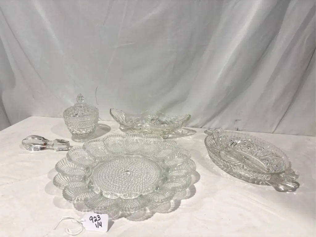 Crystal Candy Dishes, Trays, deviled egg server