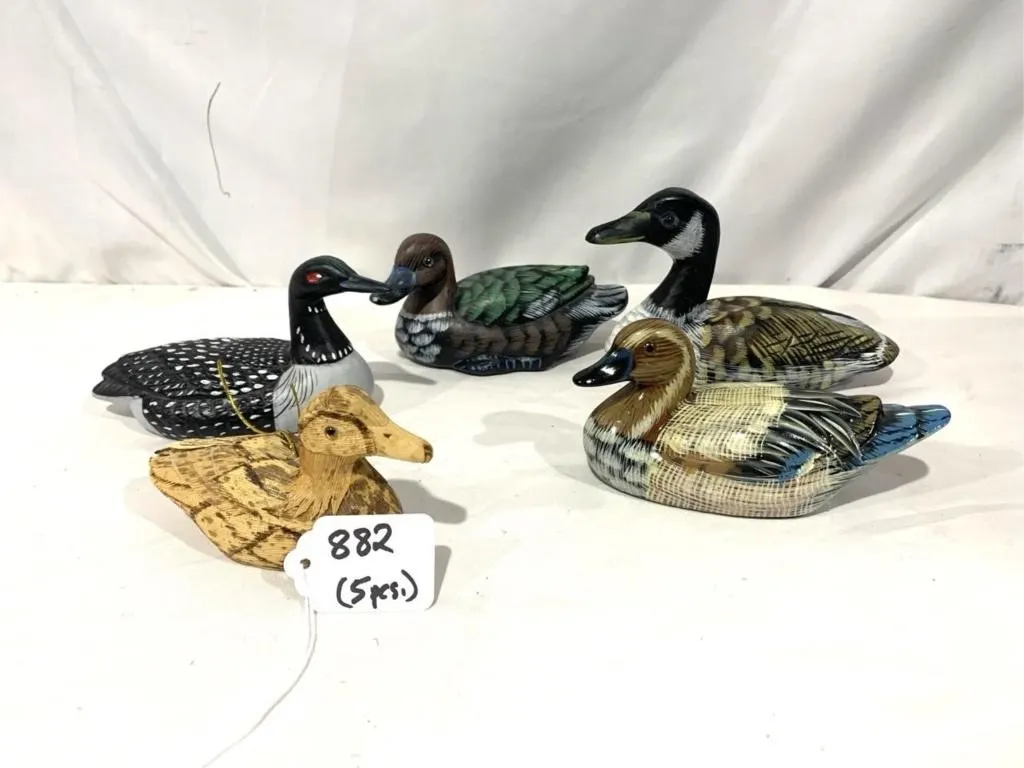 Duck figurines (ceramic and wood)