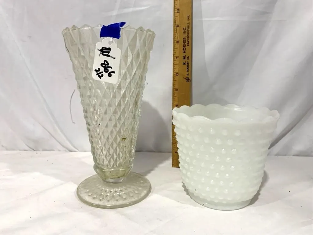 Vases (1 possibly milk glass)
