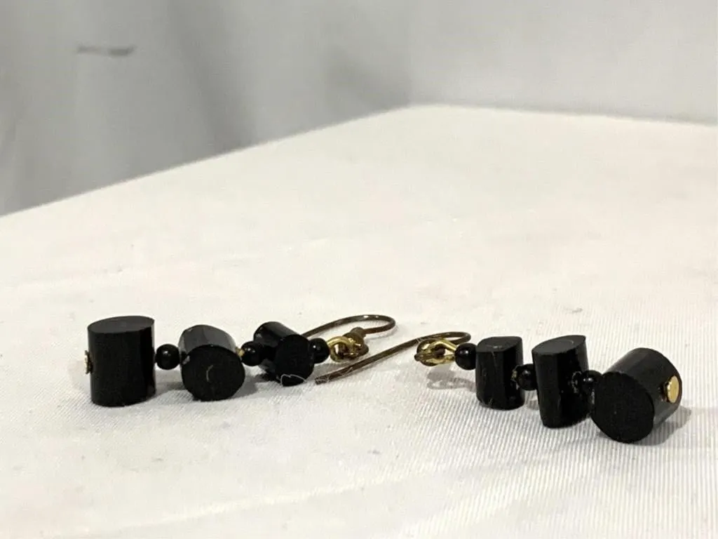 Vintage costume black earrings for pierced ears