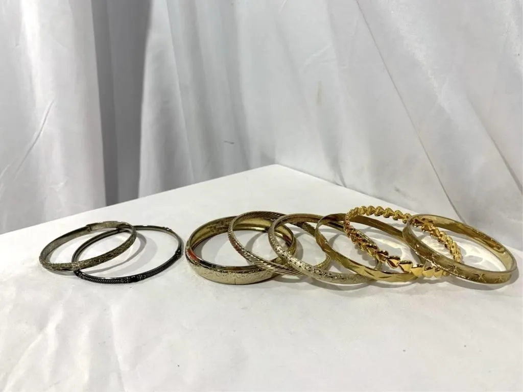 Gold & Silver bangle bracelets, Vintage costume