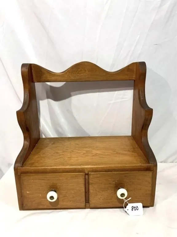 Cookbook shelf, 2 drawers 15" tall x 14 x 8