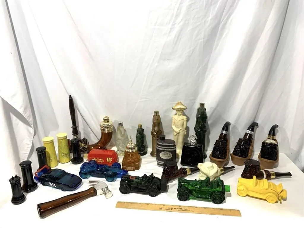 Avon decanters, powder shakers (horse posts,
