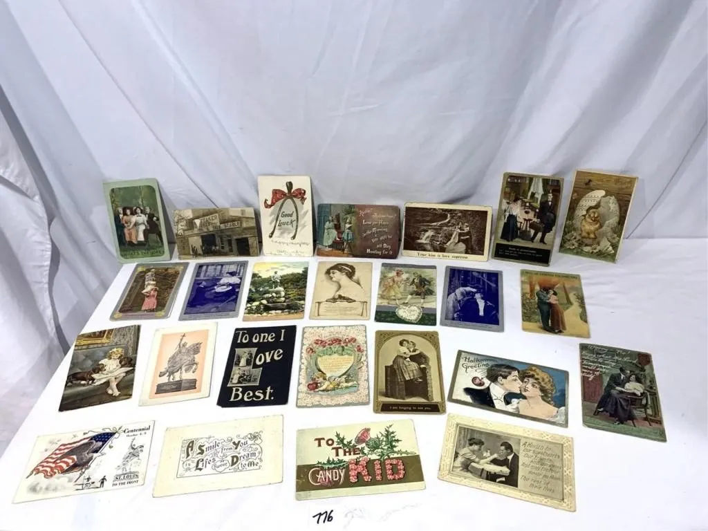 Vintage postcards: approximately 25; early