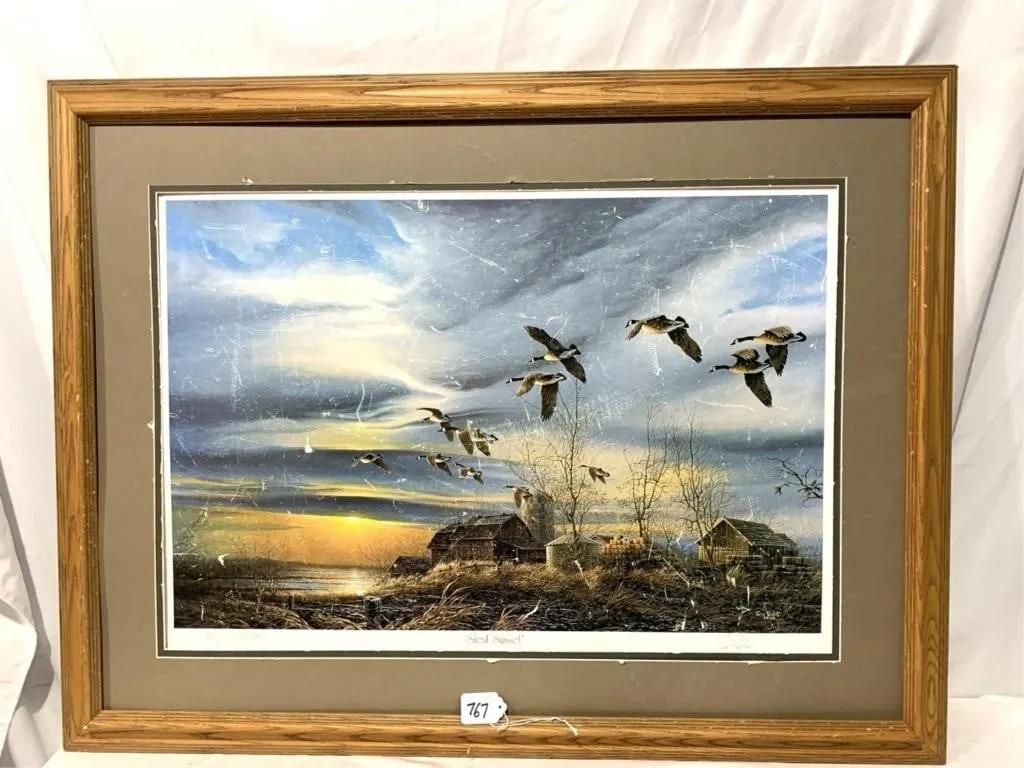 Terry Redlin print, scratched, "Silent Sunset",