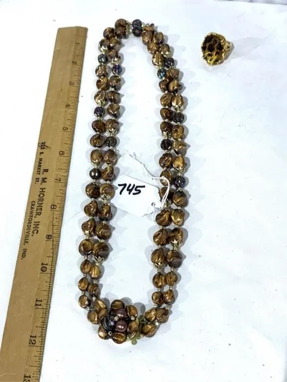 Vintage Costume jewelry, necklace & ring
