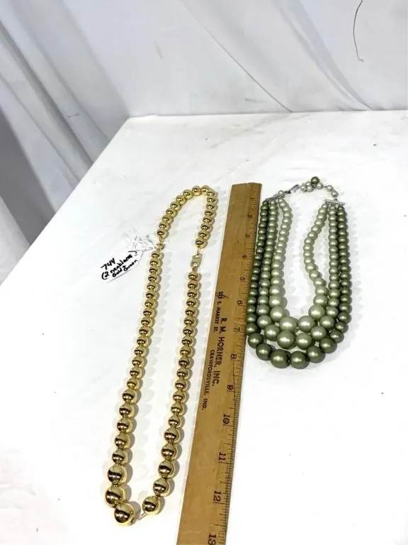 Vintage Costume jewelry, 2 bead necklaces