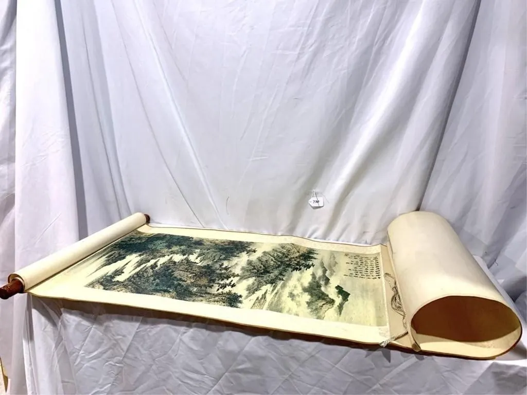 VINTAGE JAPANESE SILK SCREEN(cracked,
