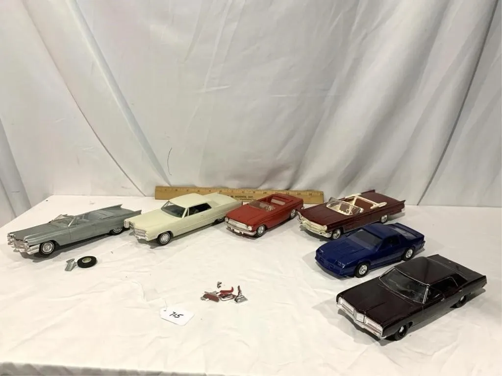 Grab Bag Of 6 Plastic Model Cars, 1963, 1966,