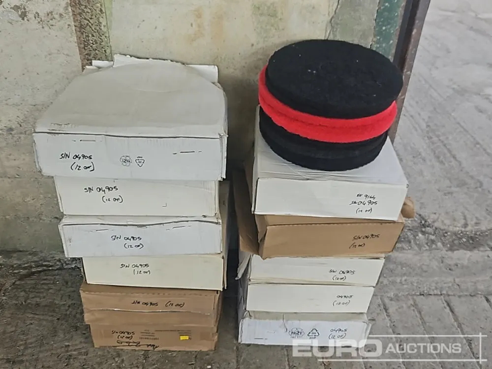 Unused Boxes of Various Colour Floor Scrubbing Pads (12 of)