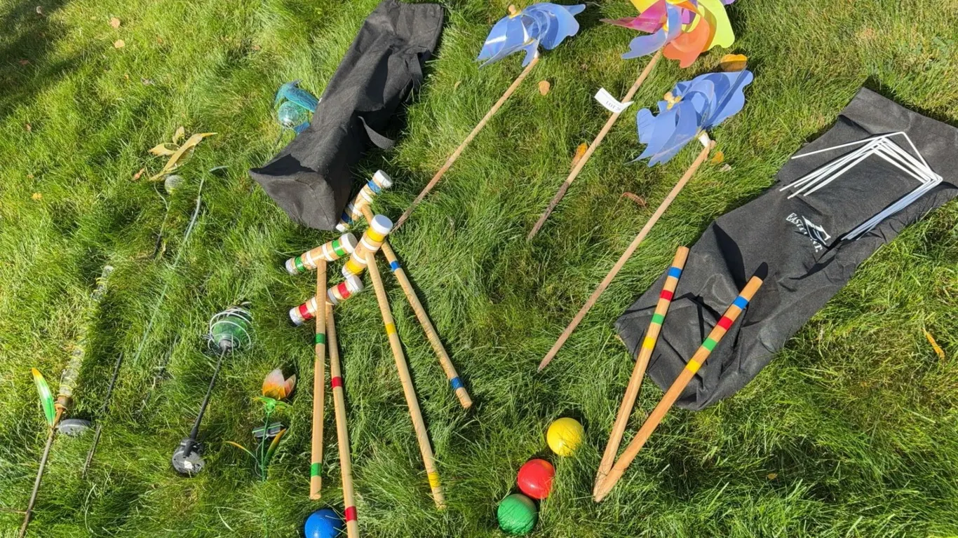 Croquet Set, Yard Pinwheels, and Garden Stakes