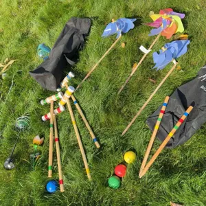 Croquet Set, Yard Pinwheels, and Garden Stakes